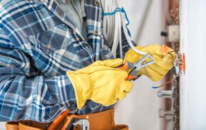 electrical contractor stripping wire