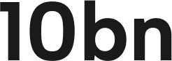 The image shows the text "10bn" in black font against a white background.