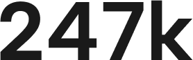 The image displays the text "247k" in bold, black letters, highlighting the potential reach and significance of cyber insurance.