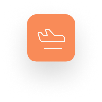 Orange square with a white airplane icon, representing either an app logo or a travel-related symbol, ideal for business travel insurance applications.