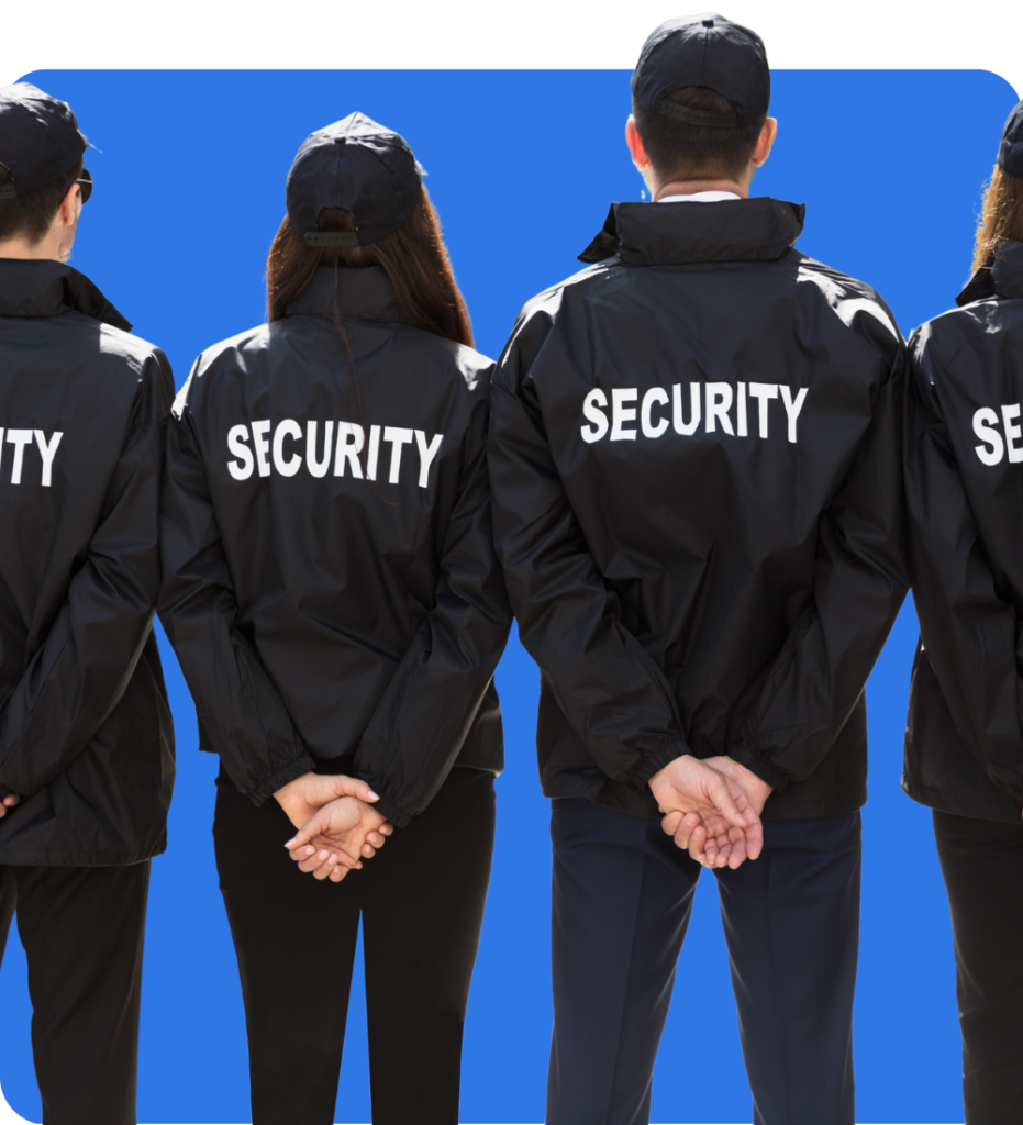 security people on their back